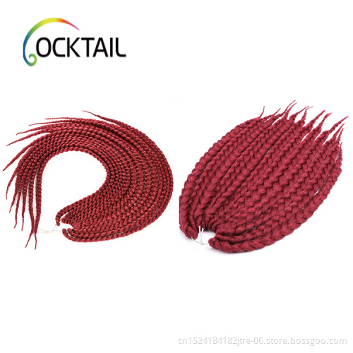 Different color and length pre braided crochet box braid hair extensions